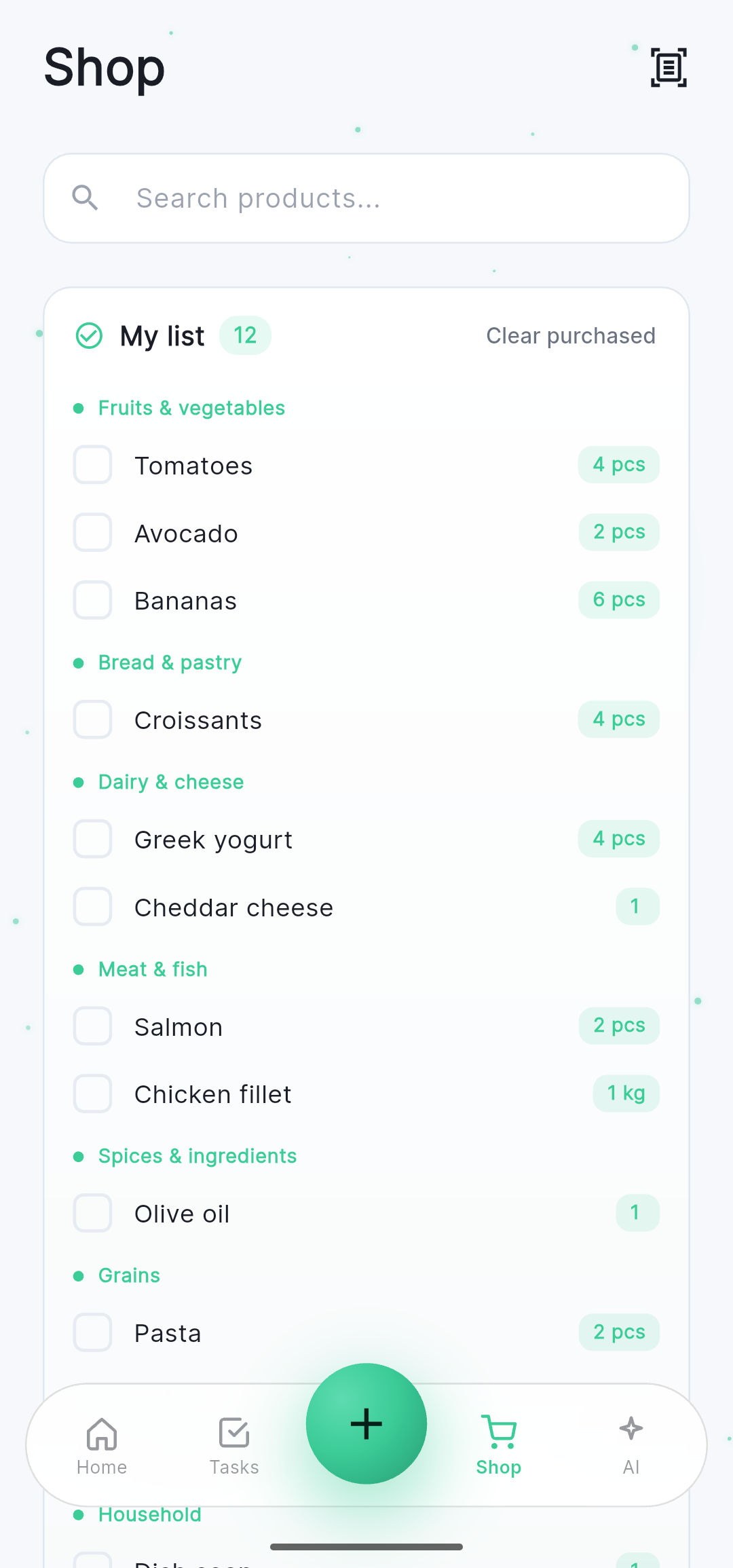 Planido smart shopping list